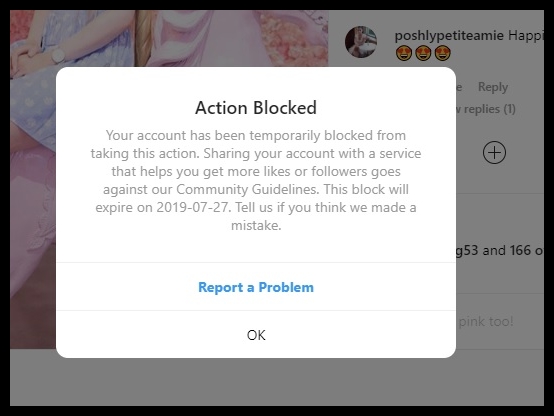 hard action blocked on instagram